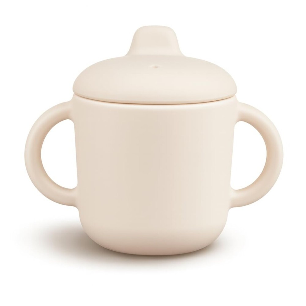 Catii 6 Months+ Sippy Cups with Handles,Small Silicone Sippy Cups Leak Proof 5oz,No Spill Sippy cups for Toddlers (Milk)