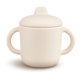 Catii 6 Months+ Sippy Cups with Handles,Small Silicone Sippy Cups Leak Proof 5oz,No Spill Sippy cups for Toddlers (Milk)