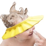 Soft Adjustable Baby Shower Cap - Head Visor for Washing Hair, Bathing Protection - Toddler, Kids, Children Bath Cap (Yellow)