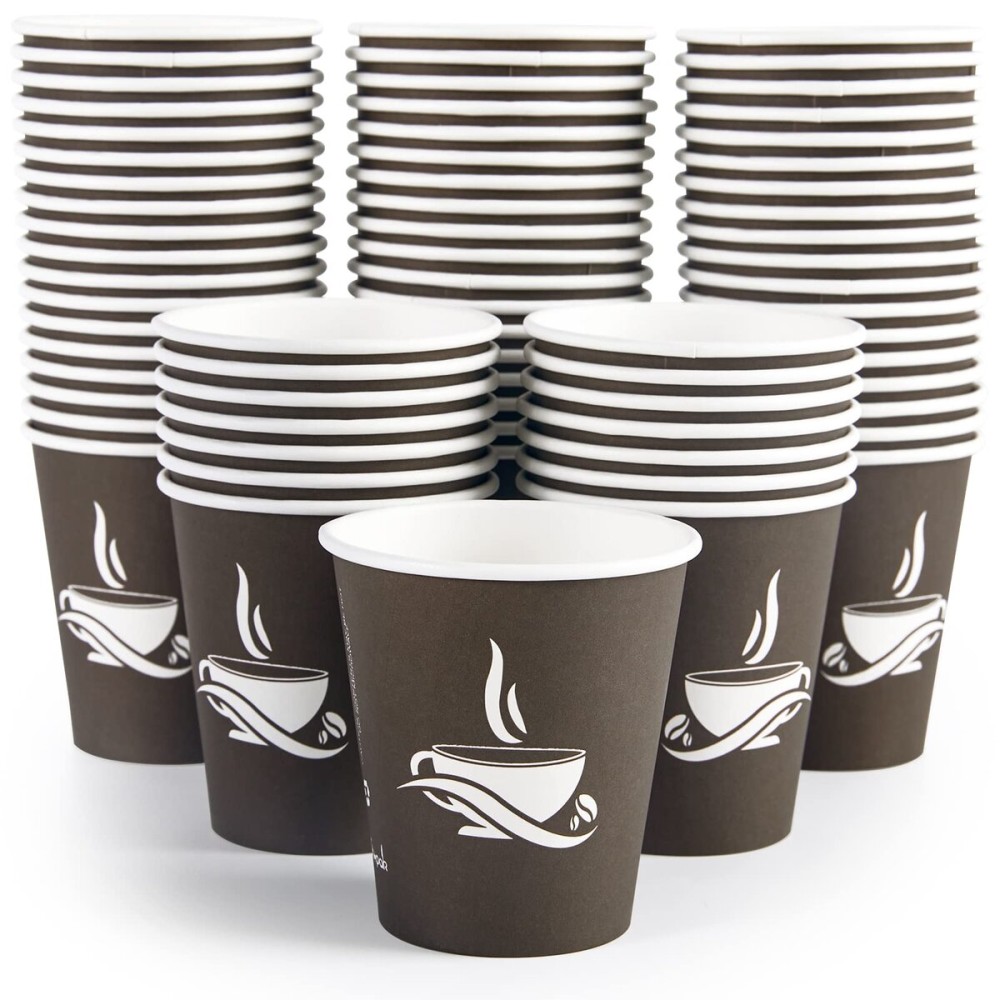 LITOPAK 270 Pack 10 oz Paper Cups, Brown Disposable Hot Coffee Cups for Party, Picnic, Travel, and Events