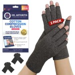 Doctor Developed Arthritis Gloves Without Fingertips Carpal Tunnel Compression Gloves For Swelling & Arthritis with Handbook, 2 Pairs XL