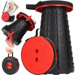 Fishboy Upgraded Collapsible Stool, 400lbs Max Weight, Lightweight But Sturdy, Portable Retractable Folding Telescoping Foldable Camping Stool for Adults Outdoor Fishing Hiking Gardening Travel BBQ