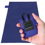 Odoland Beach Picnic Blanket, 43.3 x 27.5 SandProof Waterproof Outdoor Pocket Blanket with Portable Bag, Foldable Lightweight Sand Free Beach Mat for 1 People Hiking, Camping, Travel, Blue