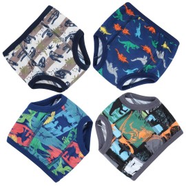 MooMoo Baby Training Underwear 4 Packs Absorbent Toddler Potty Training Pants for Boys and Girls-Cotton Dino 6T