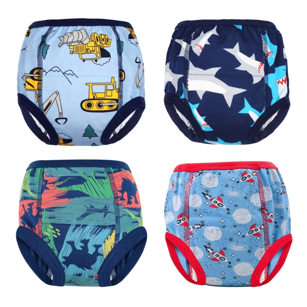 MooMoo Baby Training Underwear 4 Packs Absorbent Toddler Potty Training Pants for Boys and Girls-Cotton Animal Print 4T