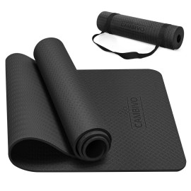 CAMBIVO Yoga Mat with Carrying Strap for Women Men Kids, 1/3 & 1/4 & 2/5 Inch Extra Thick Pilates Mat Non Slip, 72 x 24 TPE Fitness Mats, Workout Mat for Yoga, and Floor Exercises(Mint+Gray, 1/3)