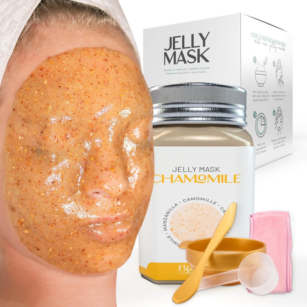BRUN Peel-Off Chamomile Jelly Mask for Face Care - A 23 fl oz Rubber Mask Jar for 30 to 35 Treatments - A Skin Care Moisturizing Gel Mask of Spa Set for Men, Women and Adults