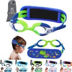 Vvinca Kids Swim Goggles with Fabric Strap No Tangle Pain-Free, Anti-Fog Swimming Pool Goggle No Leak for Toddlers Girls Boys