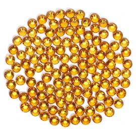 Gold Yellow Rhinestones Flatback Rhinestone for Crafts Glass Nail Rhinestones Nail Gems Crystals for Makeup Bags Shoes Decoration DIY(SS30,288pcs,Gold Yellow)