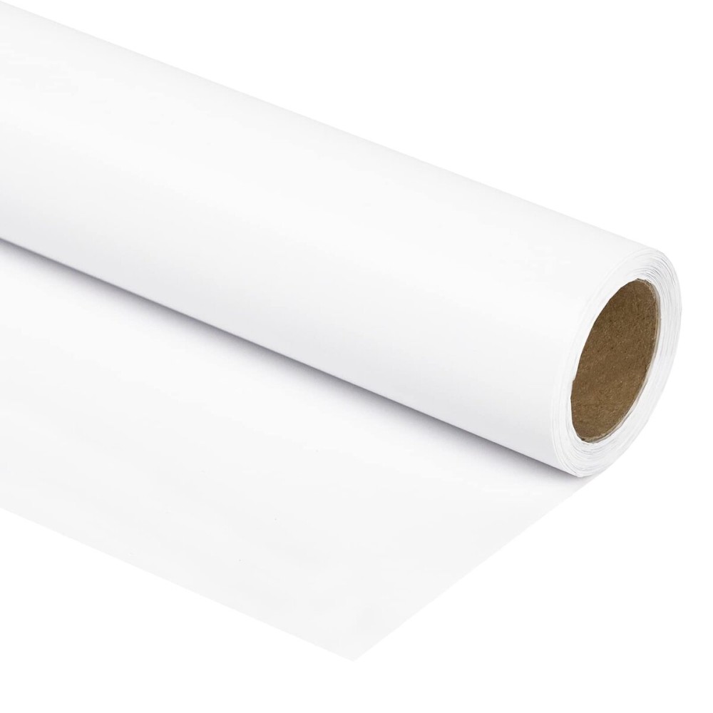 RUSPEPA White Wrapping Paper Solid Color - Mini Roll - for Wedding, Birthday, Shower, Congrats, and Holiday - 17 Inches X 32.8 Feet