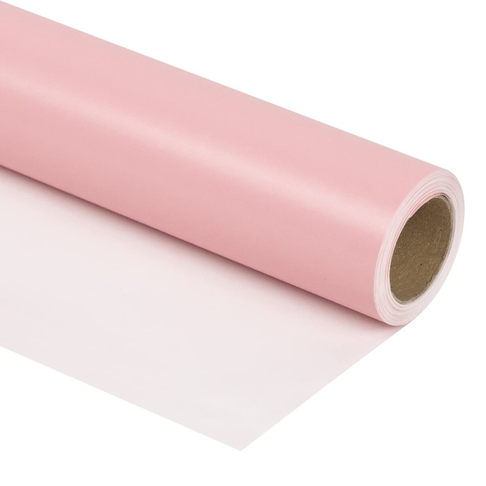 RUSPEPA Pink Wrapping Paper Solid Color - Mini Roll - for Wedding, Birthday, Shower, Congrats, and Holiday - 17 Inches X 32.8 Feet
