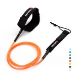 Abahub Premium Surfboard Leash, Straight Surf Board Leg Rope, Legrope Strap for Shortboard, Skimboard Replacement Leashes 6 Foot Orange 6 mm Thick