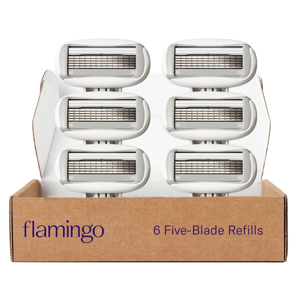 Flamingo Women\'s Original Razor Blade Refill Cartridges for Women - 6 Count - 5-Blade Shaving Razors for Women