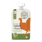 Serenity Kids 6+ Month Baby Food Puree Pouches with Ethically Sourced Meat & Organic Veggies - 3.5 Oz BPA-Free Pouch - Free Range Turkey, Rosemary, Carrot, Zucchini - 6-Pack Turkey Infant Food