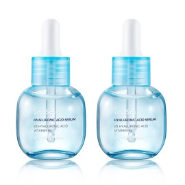 ZealSea Hyaluronic Acid Serum for Face, Hydrating Microneedling Serum, EWG Certified for Sensitive Skin, Vegan Fragrance Free Non-Comedogenic Absorb Quickly, Pure Hyaluronic Acid Anti-Aging 1 Oz*2