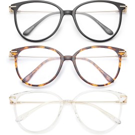 Gaoye Blue Light Blocking Glasses - Trending Round TR90 Frames, Metal Arms, UV400 Protection - Matching Soft Case