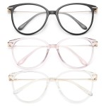 Gaoye Blue Light Blocking Glasses - Trending Round TR90 Frames, Metal Arms, UV400 Protection - Matching Soft Case