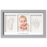 KeaBabies Baby Hand and Footprint Kit - Clay Handprint Keepsake Frame, Newborn Nursery Picture Frame, Personalized New Mom Gifts for Baby First Christmas Shower (Cloud Gray)