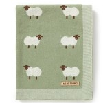 mimixiong Baby Blanket Knit 100% Cotton Toddler Blankets for Boys and Girls with Cute Sheep Size 30 x 40 inches LightGreen