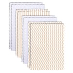 8 Pack Super Soft Baby Burp Cloths, Baby Washcloths, Ultra Absorbent Large Newborn Burping Cloth for Boy and Girl, Milk Spit Up Rags, Unisex for Baby Sensitive Skin, Brown and White, 16  12 Inch