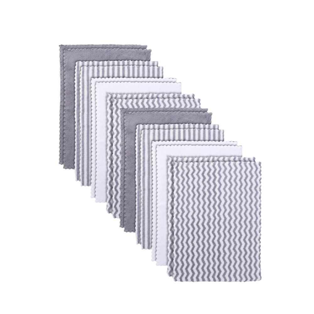 16 Pack Super Soft Baby Burp Cloths, Baby Washcloths, Ultra Absorbent Large Newborn Burping Cloth for Boy and Girl, Milk Spit Up Rags, Unisex for Baby Sensitive Skin, Grey and White, 16 x 12 Inch