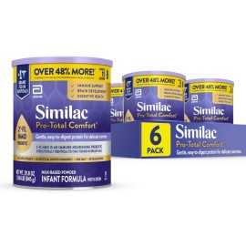 Similac Pro-Total Comfort Infant Formula With Iron, Gentle, Easy-to-Digest Formula, Has 2\'-FL HMO for Immune Support, Non-GMO, Baby Formula Powder, 29.8-oz Value Can, Pack of 6