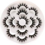 Veleasha Lashes 5D Faux Mink Lashes False Eyelashes Handmade Dramatic Eye Lashes Wispy Fluffy Fake Lashes Spike Eyelashes Luxurious Volume 18mm Fake Eyelashes 7 Pairs Pack (3D07)