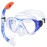 Kids Snorkel Set, Children Anti-Fog Diving Mask Swimming Goggles Full Dry Top Snorkel Equipment Snorkeling Packages Swimming Gear for Youth Boys Girls Age 5-10 (Blue White)
