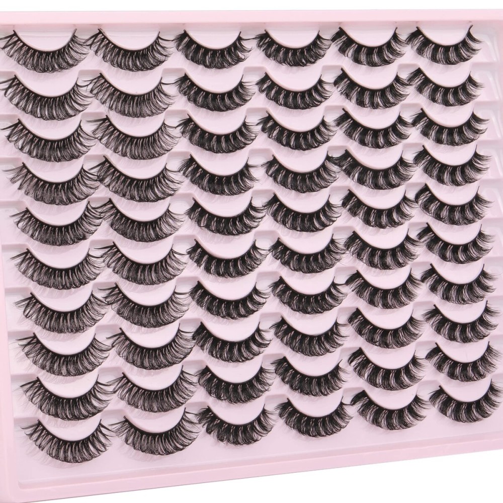 Eyelashes Russian Strip Lashes 3D Wispy False Lashes Natural Look Short Eye Lashes Pack Like Eyelash Extension 30 Pairs by ALICE