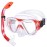 Kids Snorkel Set, Children Anti-Fog Diving Mask Swimming Goggles Full Dry Top Snorkel Equipment Snorkeling Packages Swimming Gear for Youth Boys Girls Age 5-10 (Red White)