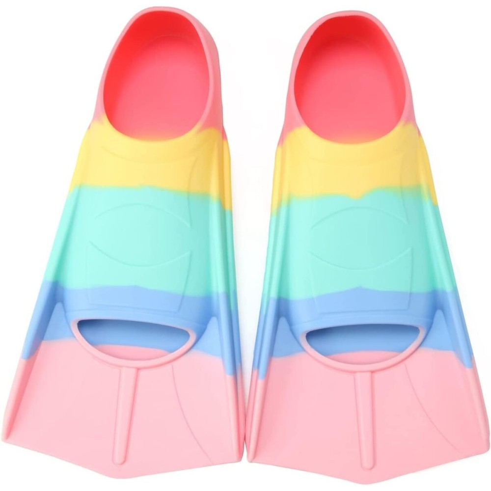 Foyinbet Kids Swim Fins,Short Youth Flippers Swimming Training Fins for Lap Swimming Pool Snorkeling for Children Girls Boys Beginner XXS