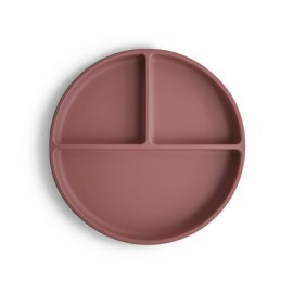 mushie Silicone Suction Plate | BPA-Free Non-Slip Design (Woodchuck)