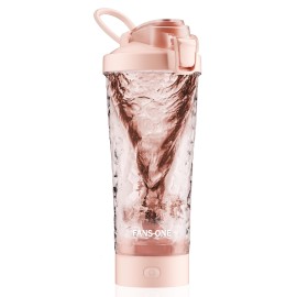 Electric Protein Shaker Bottle, 24oz Lockable Electric Blender Cup, Tritan USB Rechargeable Protein Shake Mixer, Blender Shaker Cups for Protein Shakes, Pink