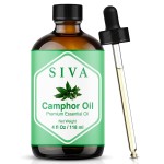 Siva Camphor Essential Oil - 4 Fl Oz - 100% Natural Camphor Oil - for Diffuser, Face, Skin Care, Aromatherapy, Hair Care, Scalp and Body Massage - with Dropper
