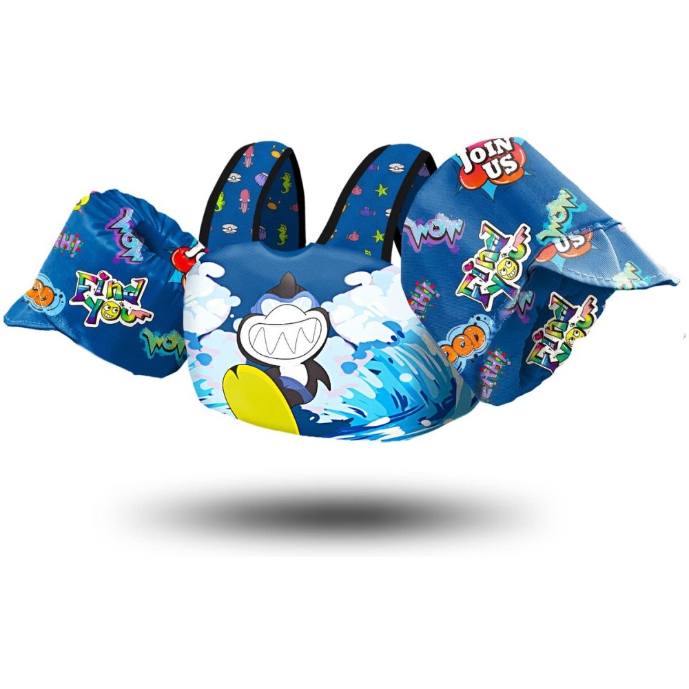 Chriffer Kids Swim Vest Life Jacket for 30-55 Pounds Boys and Girls, Toddler Floaties with Shoulder Harness Arm Wings for 2,3,4,5,6,7 Years Old Baby