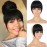G&T Wig Yaki Clip in Bangs for Black Women Short Kinky Straight Bangs Hair Extensions Clip on Bangs with Temple Thick Bangs Fringe Hairpieces (1B,single bangs)