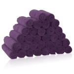 32 Pack Baby Washcloths - Luxury Coral Fleece - Extra Absorbent and Soft Wash Clothes for Newborns, Infants and Toddlers - Suitable for Sensitive Skin and New Born - Baby Shower - Plum, 10x10 Inch