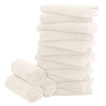 16 Pack Baby Washcloths - Luxury Coral Fleece - Extra Absorbent and Soft Wash Clothes for Newborns, Infants and Toddlers - Suitable for Sensitive Skin and New Born - Baby Shower - Cream, 10x10 Inch