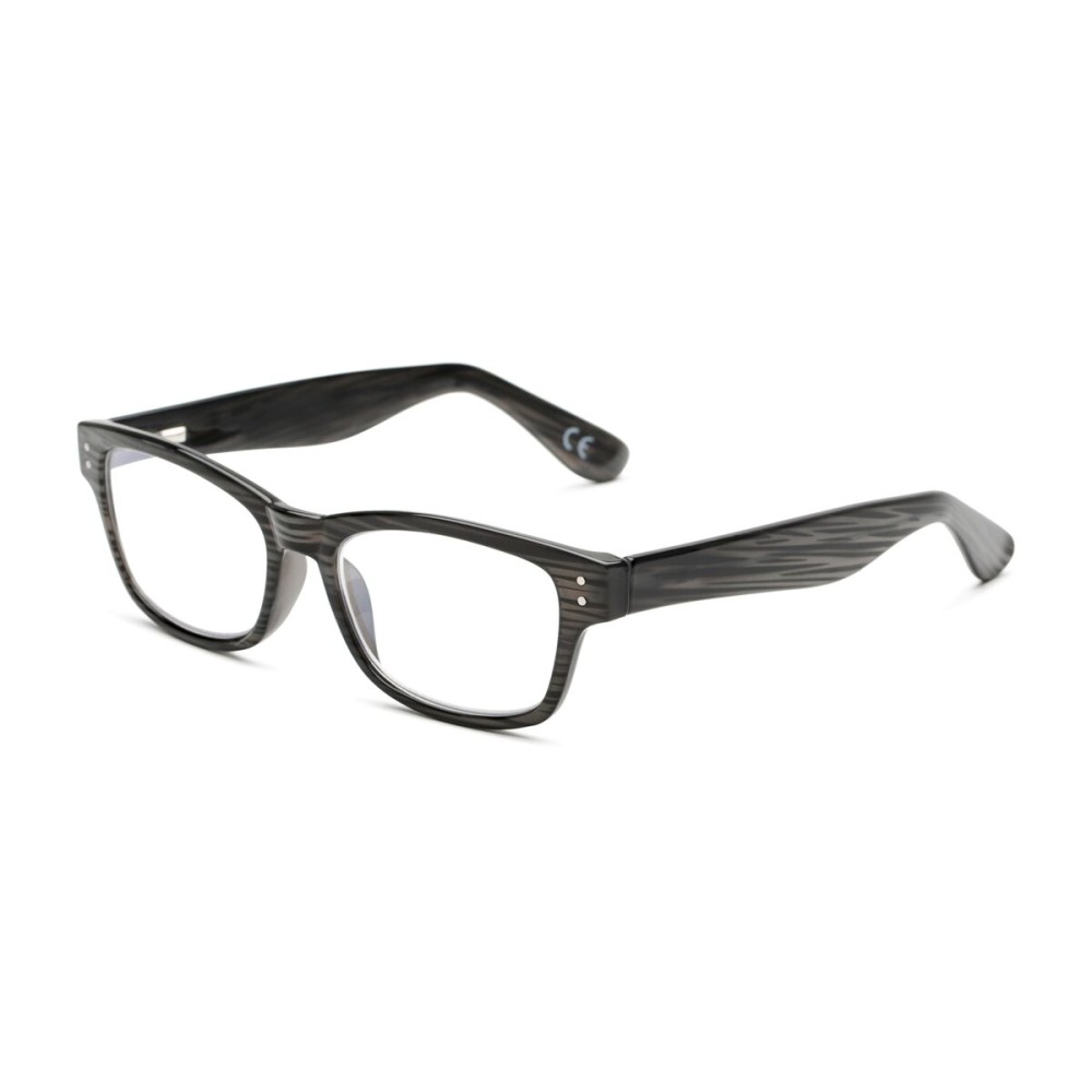 Foster Grant Conan Multifocus Rectangular Reading Glasses, Black and Milky Grey/Transparent, 54 mm + 3.5 (5010366-350)
