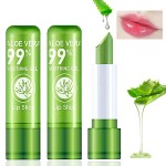 BKPPLZP 3 Pieces Aloe Vera Lipstick,Long Lasting Moisturizing Lip Balm,Nourishing Lip stick,Lipstick,Lip Balm,Magic Temp Color Change,Waterproof Lip Gloss Matte Makeup