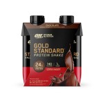 Optimum Nutrition Gold Standard Protein Shake, 24g Protein, Ready to Drink Protein Shake, Gluten Free, Vitamin C for Immune Support, Chocolate, 11 Fl Oz, Pack of 4 (Packaging May Vary)