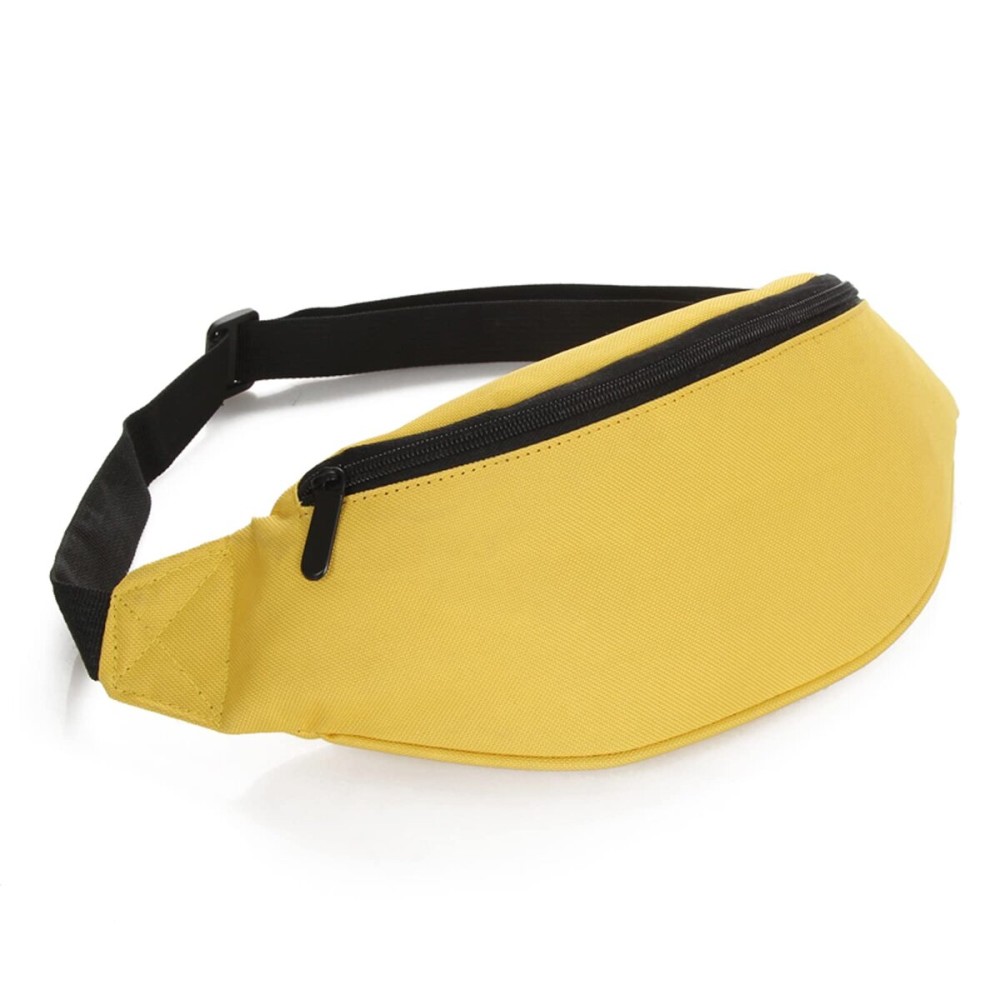 DAITET Yellow Fanny Pack 80s for Men&Women, Crossbody Waist Bag with Adjustable Belt, Large Capacity Bum Bag for Traveling Hiking Cycling Workout Casual(Nylon yellow)