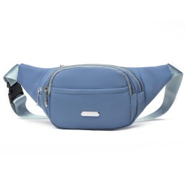 DAITET Fanny Pack for Men&Women, Crossbody Waist Bag with Adjustable Belt, Large Capacity Bum Bag for Traveling Hiking Cycling Workout Casual(Open Bright Blue)