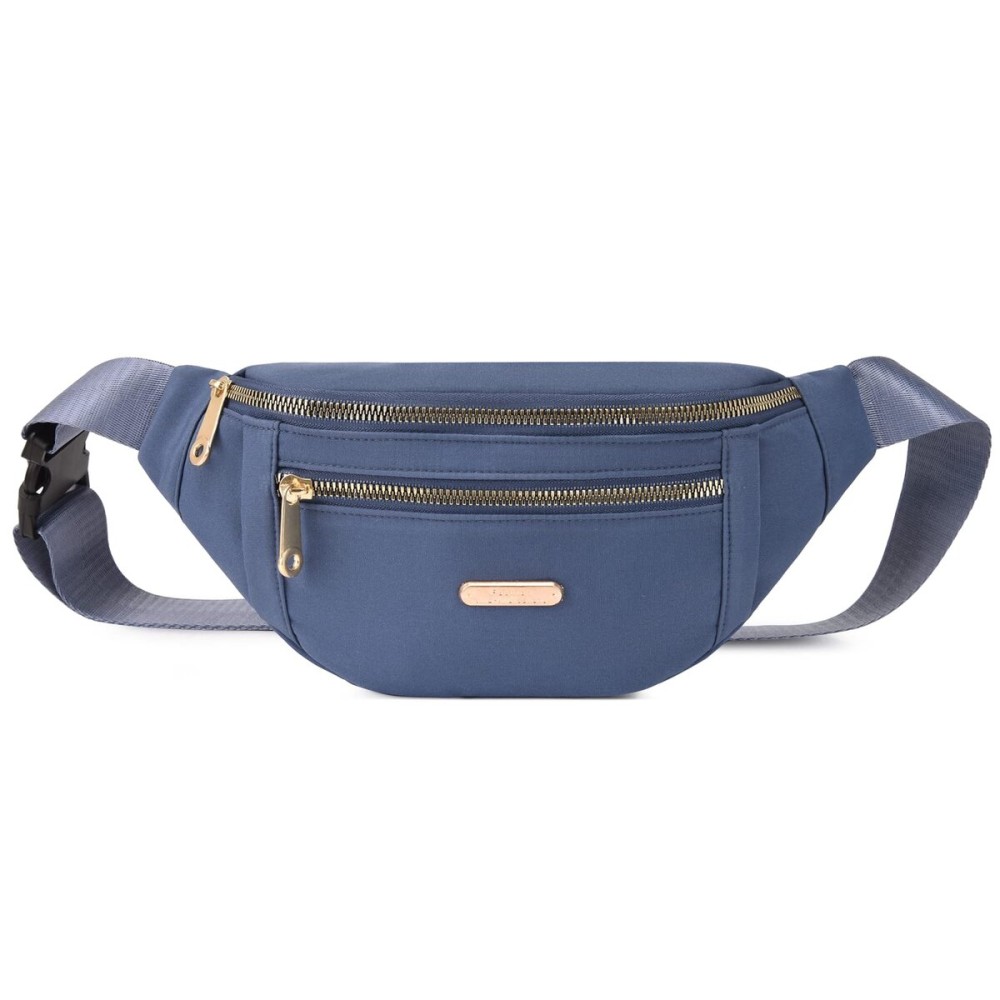 DAITET Fashionable Blue Fanny Pack for Men&Women, Crossbody Waist Bag with Adjustable Belt, Large Capacity Bum Bag for Traveling Hiking Cycling Workout Casual(Sapphire)