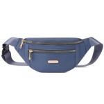 DAITET Fashionable Blue Fanny Pack for Men&Women, Crossbody Waist Bag with Adjustable Belt, Large Capacity Bum Bag for Traveling Hiking Cycling Workout Casual(Sapphire)