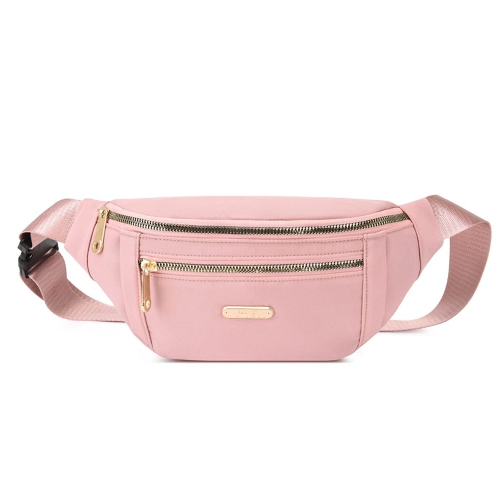 DAITET Fashionable Baby Pink Fanny Pack for Men&Women, Crossbody Waist Bag with Adjustable Belt, Large Capacity Bum Bag for Traveling Hiking Cycling Workout Casual(Baby Pink)