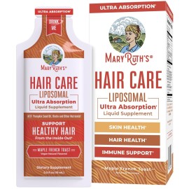 MaryRuth Organics Hair Growth Vitamins, Sugar & Gluten Free, Liquid Hair Vitamins with Vitamin D3, Vitamin E Biotin Hyaluronic Acid, Selenium for Hair & Skin Care Vegan, Non-GMO, 14-0.5 Fl Oz Pouches