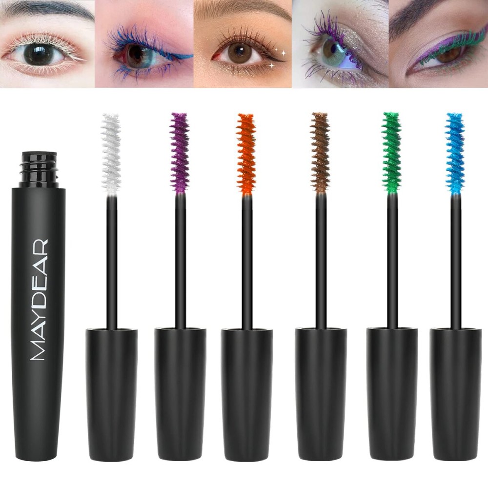 Maydear Waterproof Colored Mascara Set - Long-Lasting, Cruelty-Free, Vegan Eye Makeup for Women (6 Colors)