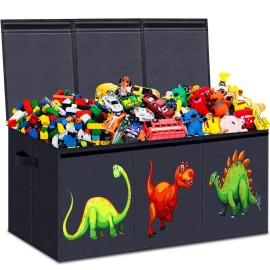 HOMEMARVEL Toy Chest for Boys, Toy Boxes for Kids Extra Large, Toy Box for Boys Girls, Collapsible Sturdy Kids Toy Storage Organizer Boxes Bins Baskets for Nursery, Playroom, Bedroom