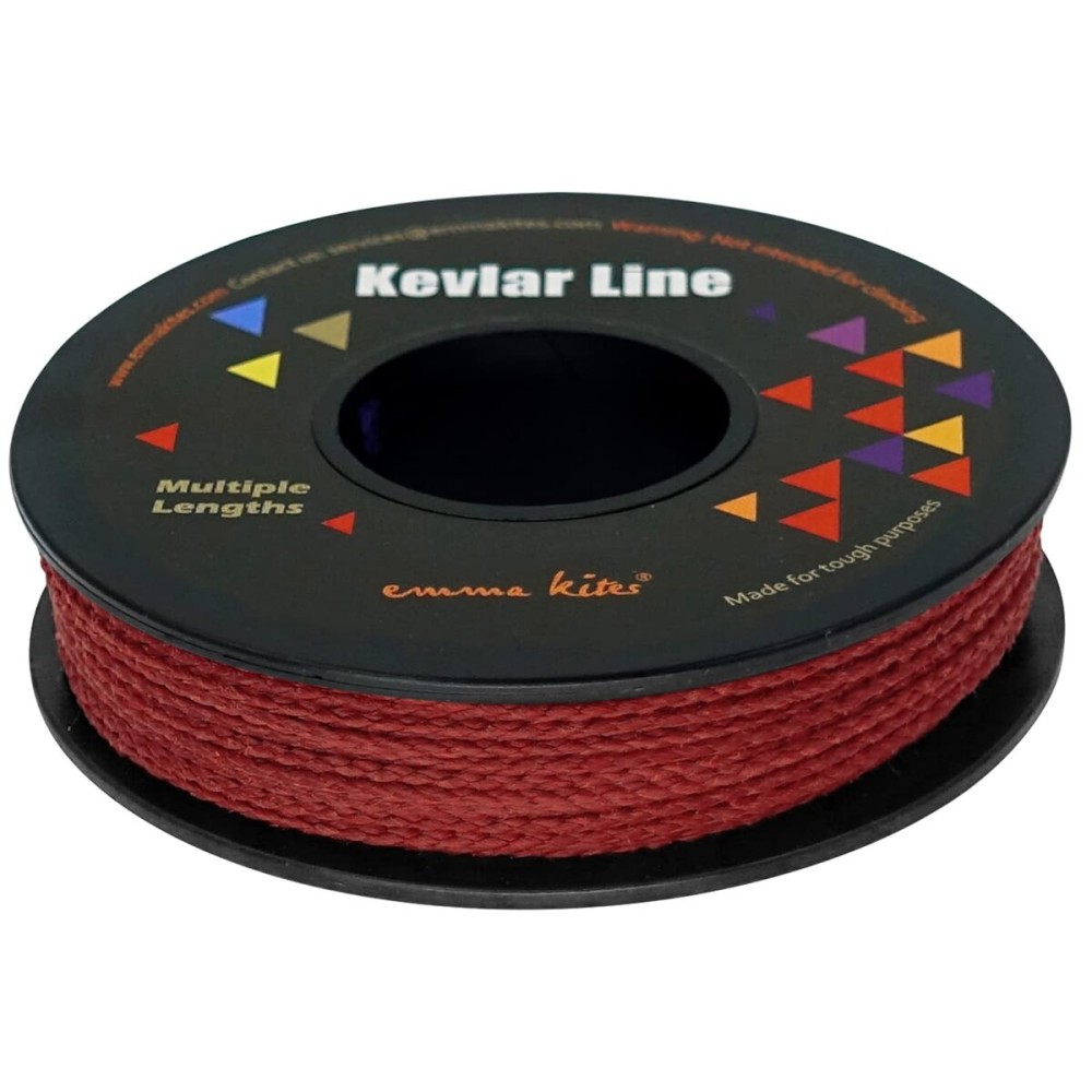 emma kites 1.5mm Braided Kevlar Cord Red 300Lb 30Ft Abrasion/Flame Resistant Tactical Paracord, Trip Line, Cord Friction-Saw, Boot Laces, Camera Strap, Survival Cord, Model Rocket Shock Cord
